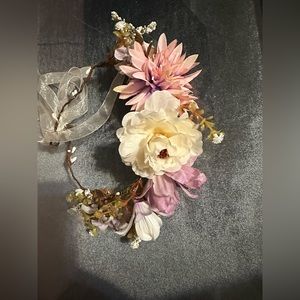 Girl Adjustable Flower Wreath Headband Halo Floral Crown Garland Headpiece